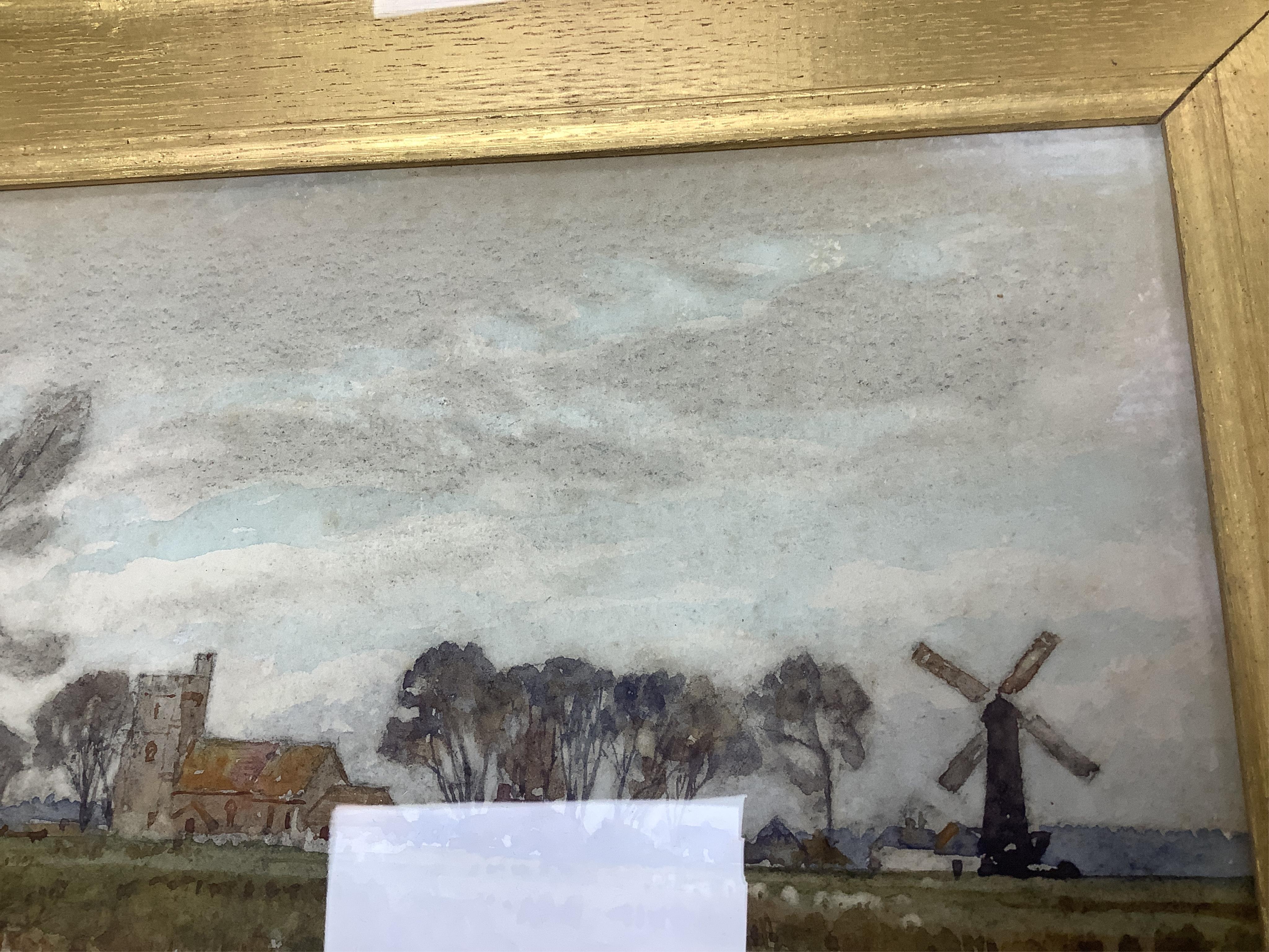 Herbert Menzies Marshall (1841-1913), 'In the heart of the marshland', signed, inscribed label verso and Christie's stencil 52CB verso, watercolour, 17 x 34cm